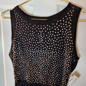 Black Sleeveless Top with Silver Studs